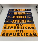 Lot of 6 1970s Vintage Republican GOP Campaign Bumper Stickers Aldine Co... - $19.65