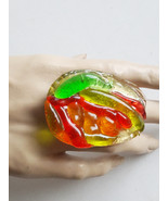 Colorful Oversized Ring, Red Yellow Green, Statement, Massive, Bold Cont... - $43.76 CAD