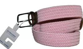 PERRY ELLIS Portfolio Barbie Pink Webbed leather Trim Men&#39;s Belt  $49 2 ... - $353.59 MXN