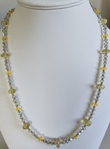 Lemon Quartz &amp; Swarovski Crystal Necklace Handmade - £27.54 GBP