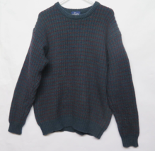 Vtg Woolrich Sweater Mens XL Blue Green Red Wool Knit Pullover Hong Kong - £37.27 GBP