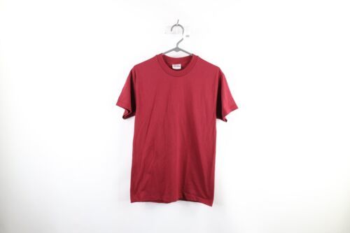 NOS Vintage 90s Hanes Mens Small Blank Heavyweight Short Sleeve T-Shirt Red
