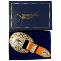 Vintage 1997 Broken Horn Silver Overlay PCHA Trophy Belt Buckle Western ... - $1,900.68 MXN