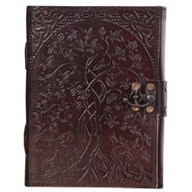 Handmade Leather Diary Embossed with Star, Journey &amp; Double Wolf Diary w... - $45.00