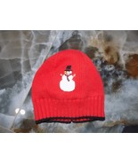 JANIE AND JACK RED KNITTED SNOWMAN BEANIE HAT SIZE 6/12 MONTHS INFANT&#39;S - €11,66 EUR