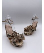 Loeffler Randall Floral Print Bow Sandals - Neutrals Sandals, Heel Size ... - $222.74