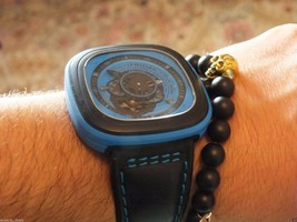 Namaste Jewelry Skull Black Agate Stone Bead with Yoga Gold Ball Bracelet Watch - £22.05 GBP