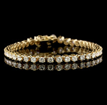 10Ct Rund Schliff VVS1/D Diamant Damen Tennis Armband 14K Gelbgold Finish - £223.53 GBP