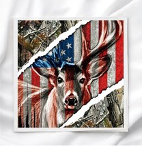 American Deer Fabric Square 8x8&quot; Quilt Block Panel for Sewing Quilting Crafting - £3.53 GBP