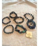 Vintage Lot 7 bracelet turquoise stone bead stretch magnetic glass costu... - £33.68 GBP