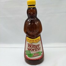 Vintage 1997 MRS. Butterworth&#39;s Lite 24 FL OZ - 1 Pint Amber Glass Syrup Bottle - £68.28 GBP