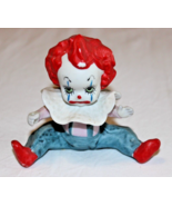 VINTAGE LEFTON RED HAIR CLOWN WHITE RUFFLED NECK 3.5” TALL x 4” WIDE - $8.00