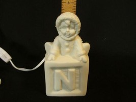 Baby in Snow Suit NOEL Alphabet Block Porcelain Christmas Night Light with Cord - £6.06 GBP