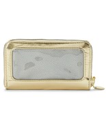 No Boundaries Ladies Zip Around Wristlet Wallet Gold See Through On Side... - €10,39 EUR