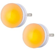 2 SleepLite Nightlights Plug In Amber Glow LED Dusk to Dawn Night Light ... - $24.91