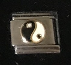 The yin and yang symbol Italian Charm Enamel Link 9MM K16 - £10.90 GBP