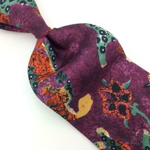 Philippe Longet Paris Tie Bright Colors Floral Brocade Silk Necktie Ties I16-10 - £12.65 GBP
