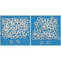 Open Jump Rings Sterling Silver Gauge 100Pcs Oval 22 4x3mm Round 24 3mm Kit - £14.23 GBP