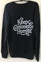 Etsy Logo Keep Commerce Human Black Pullover Crewneck Sweatshirt M-L 46” - £23.59 GBP