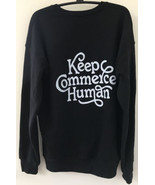 Etsy Logo Keep Commerce Human Black Pullover Crewneck Sweatshirt M-L 46” - £23.88 GBP