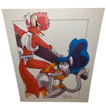 Shey and Cherry The Furry Pair Character Drawing Terrie Smith Art &#39;01 Li... - €79,81 EUR