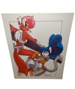 Shey and Cherry The Furry Pair Character Drawing Terrie Smith Art &#39;01 Li... - €79,64 EUR