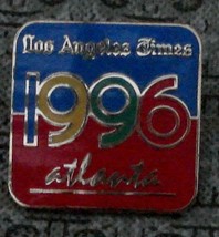 Gold Tone Enameled Collectible 1996 Atlanta Olympics Los Angeles Times Pin - £4.63 GBP