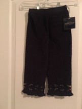 Sonoma Life+Style Toddler Girls Blue Floral  Corduroy Pants Ruffle Hem Size 4T - £23.37 GBP