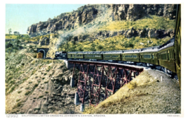 California Limited Crossing Johnson Canyon Arizona Fred Harvey Postcard 12992 - £11.64 GBP