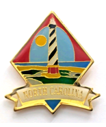 VTG North Carolina Lighthouse Enamel Pin Travel Souvenir Nautical Coasta... - $12.99