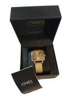 Jones New York Ladies Diamond Collection Mesh Gold Quartz Square Face - $28.48
