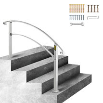 VEVOR Handrails for Outdoor Steps, 1 to 4 Steps, White, Wrought Iron Han... - $77.99