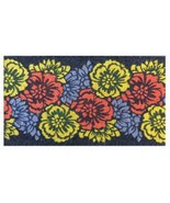 PALM FIBRE PRIVATE Art 65133 18&quot;x30&quot; Floral Design Coir Vinyl Backed Doo... - £27.96 GBP