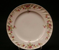 Picadilly by Harmony House China 7-3/4&quot; Salad Plate Pink &amp; Yellow Roses Swirl - £11.72 GBP
