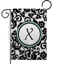 Damask X Initial Garden Flag Simply Beauty 13 X18.5 Double-Sided House Banner - $19.97