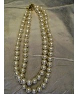 Vintage faux pearl double strand necklace - £18.71 GBP