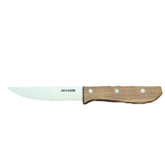 Ar+Cook Kitchen &amp; Steak Knife Serrated Stainless Blade Wood Handle Dinnerware - £3.97 GBP