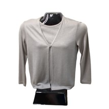 Notations Woman Size S Silver Metallic Bling Evening Cardigan with Underlay - £10.25 GBP