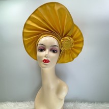 Auto Gele African Gele Fabric Headtie Stones Made Head Wear Hat Aso-Oke ... - $78.02 CAD