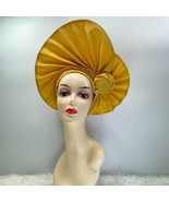 Auto Gele African Gele Fabric Headtie Stones Made Head Wear Hat Aso-Oke ... - $77.67 CAD