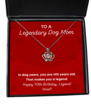 Mom Necklace 70th Birthday Gifts - Crown Pendant Jewelry Present For Pet Dog  - £40.05 GBP