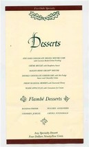 Five Oaks Inn Specialty Desserts Menu Sevierville Tennessee 1990&#39;s  - £13.93 GBP