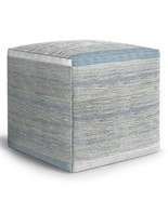 Naya Cube Pouf: Stylish Blue Melange Ottoman for Modern Homes - €107,21 EUR