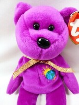  Ty Original Beanie Baby Millenium  1999 Purple Bear - £15.52 GBP