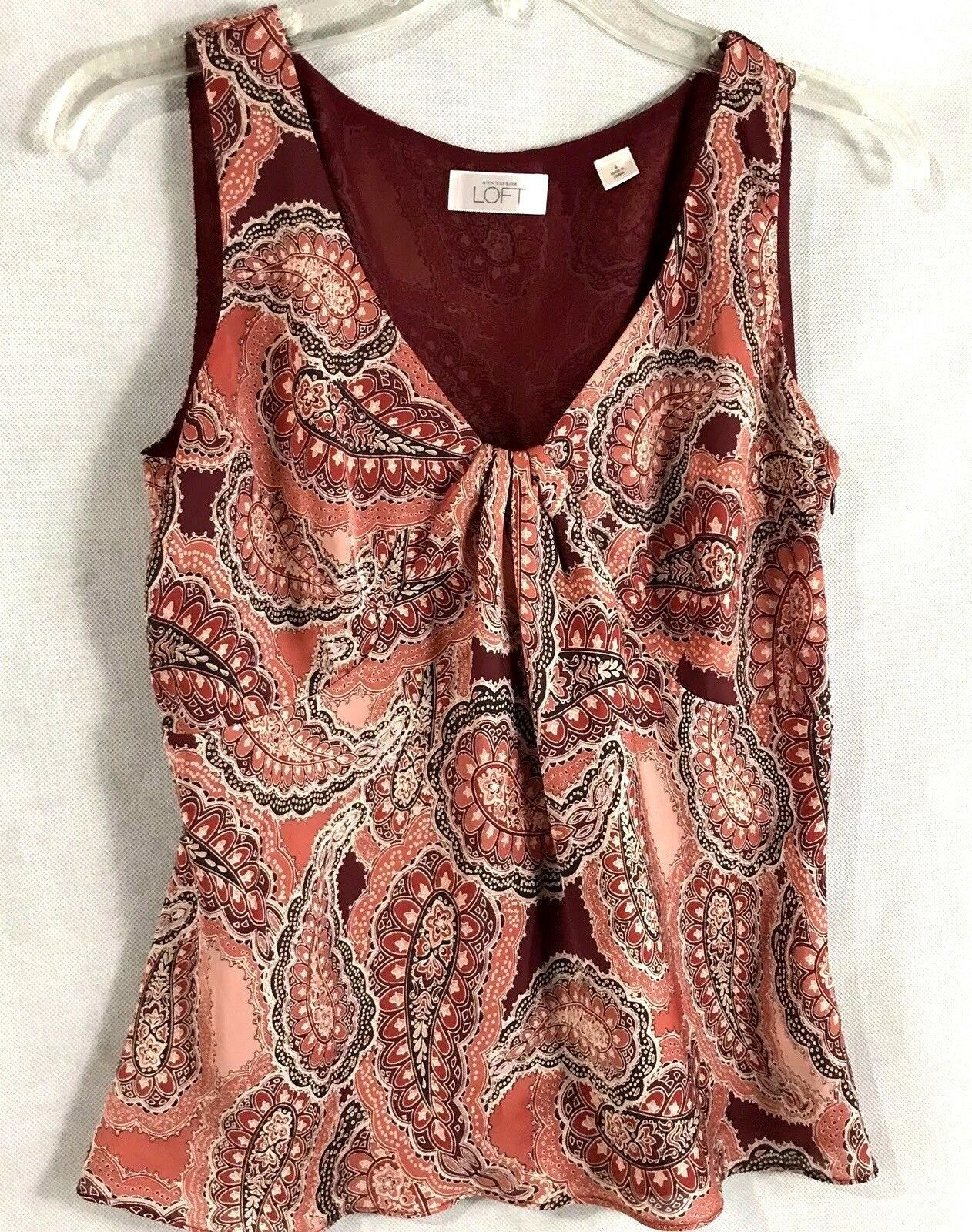 Ann Taylor Loft Sleeveless Multi Color Paisley Casual Career Blouse EPOC... - $11.02
