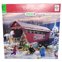 Ceaco 1000 Piece Red Barn New Jigsaw Puzzle with Winter Scene and Covere... - $13.96