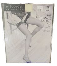 Medium Le Bourget Paris Voilance 15D Satin Stockings T2 USA/D44/46 ECRU ... - $6.00
