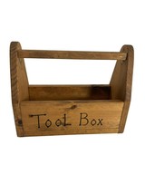 Handmade Wood Wooden Spell Out Tool Box Single Handle Carrier Decor Piece 12.5&quot; - £18.59 GBP