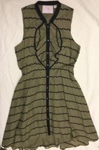 Anthropologie Sz 2 Sleeveless Dress 9-H15 STCL Army Green Black Anthropology  - £39.13 GBP