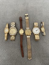 Lot of 6 Gold Tone Men&#39;s &amp; Women&#39;s Watches Unbranded Estate Finds EG - £19.61 GBP